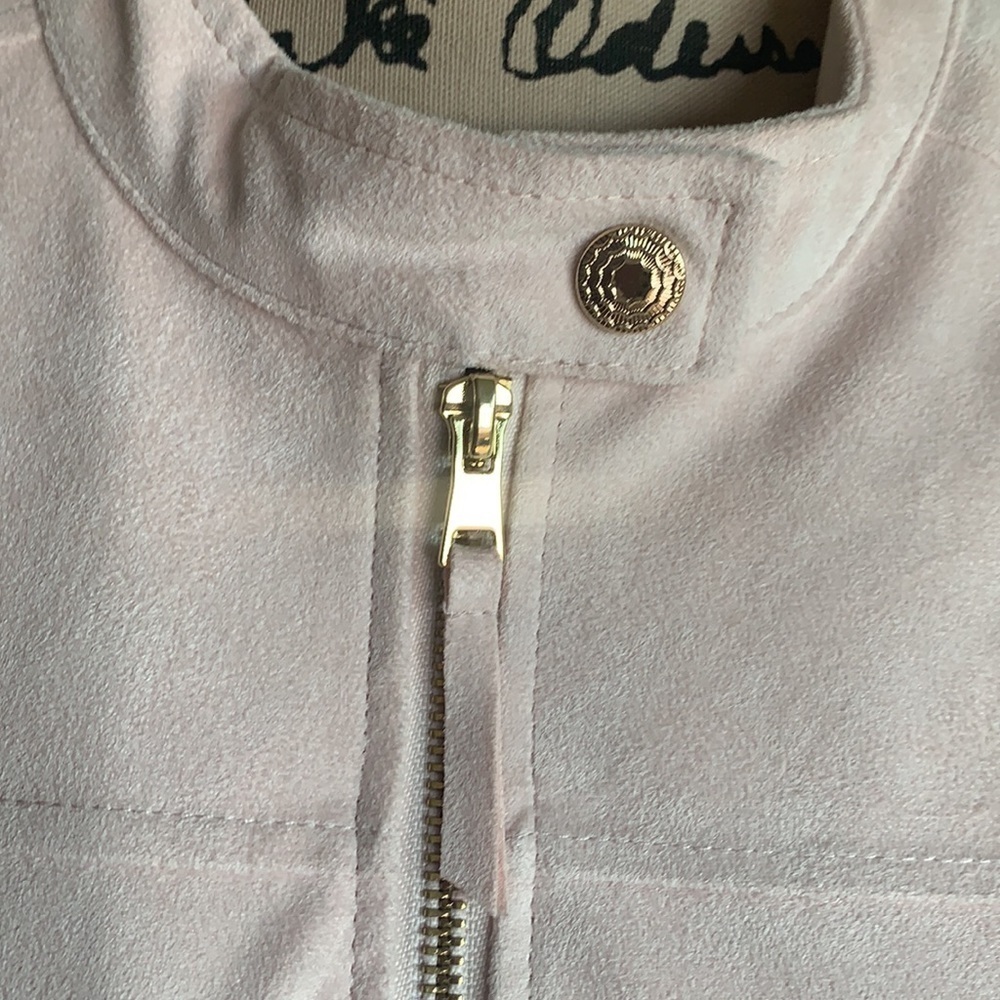 Christopher & Banks Moto Jacket Faux Suede Pale Pink XL - Picture 5 of 13